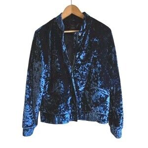 Joe's Jeans Lexi Jacket Women's Medium Blue Crushed Velvet Full Zip NWT